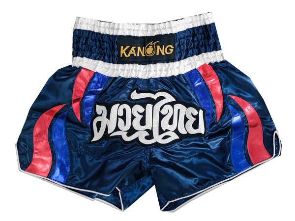 Muay Thai Boxing Shorts : KNS-138-Navy