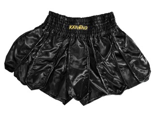 Muay Thai Boxing Shorts : KNS-139-Black