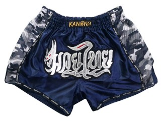 Thailand Retro Muay Thai Shorts : KNSRTO-231-Navy