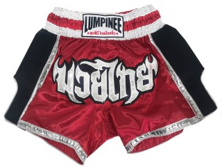 Womens Red Muay Thai Boxing Shorts : LUM-023