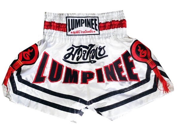 Muay Thai Boxing Shorts : LUM-036-White