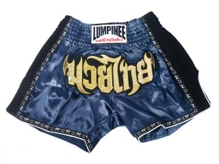 Womens Retro Muay Thai Boxing Shorts : LUMRTO-003-Navy