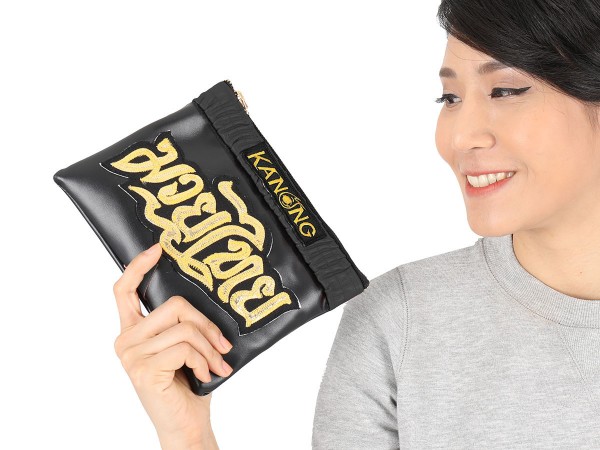 Kanong Clutch Bag size A5 : Black/Gold