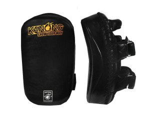 Kanong Semi Leather Curved Muay Thai Kick Pads Coaching : Black