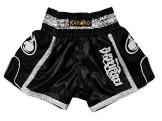 Women Muay Thai Kick boxing Shorts : KNSRTO-208-Black