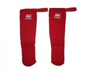 Muay Thai Elastic Shin Pads : Red