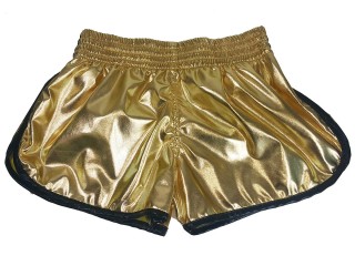 Women Muay Thai Boxing Shorts : KNSWO-401-Gold