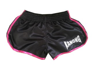 Women Muay Thai Boxing Shorts : KNSWO-402-Black
