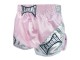 Womens Retro Muay Thai Shorts : KNSRTO-201-Pink-Silver