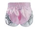 Womens Retro Muay Thai Shorts : KNSRTO-201-Pink-Silver