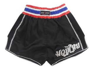 Retro Muay Thai Boxing Shorts : BXSRTO-001-Black