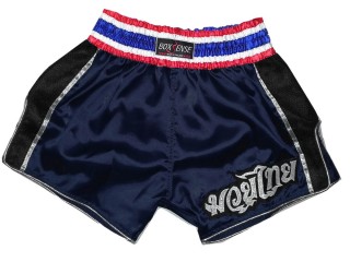 Retro Muay Thai Boxing Shorts : BXSRTO-001-Navy