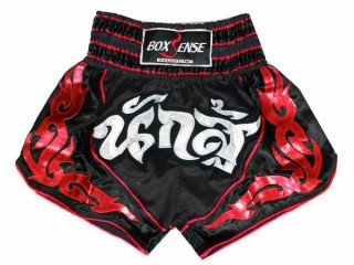 Muay Thai Boxing Shorts : BXS-063-Black