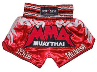 Mens Muay Thai Shorts : BXS-066-Red