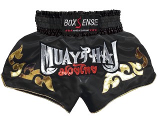 Muay Thai Boxing Shorts : BXS-092-Black
