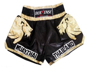 Boxsense Lion Muay Thai Shorts for Womens : BXS-303-Gold