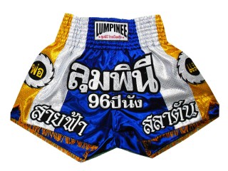 Blue Lumpinee Muay Thai Boxing Shorts with tassles : LUM-001