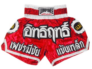 Womens Red Muay Thai Shorts with tassles : LUM-016