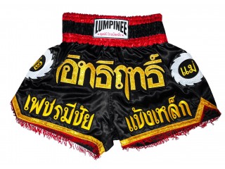 Black Lumpinee Muay Thai Boxing Shorts with tassles : LUM-017