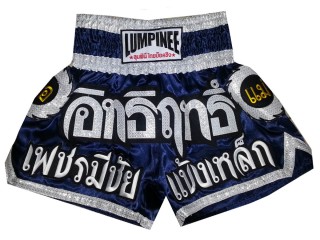 Navy Lumpinee Muay Thai Boxing Shorts with tassles : LUM-033