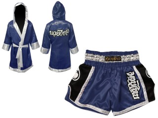 Custom Boxing Robe + Muay Thai Shorts : Navy
