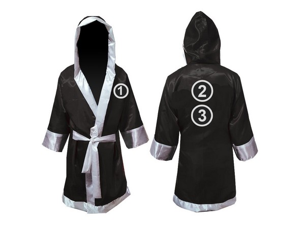 Custom Boxing Robe + Muay Thai Shorts : Set-134-Robe-Navy