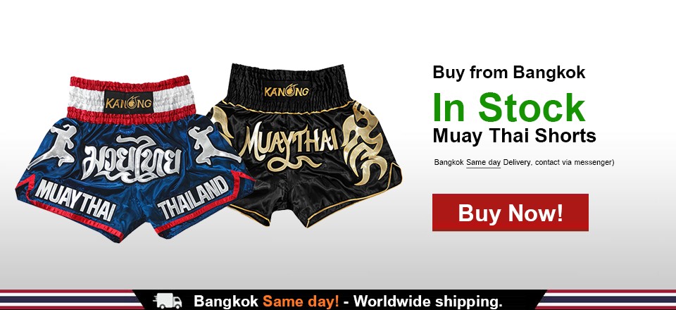 Lumpini Muay Thai Short White Black, affordable and direct from Thailand